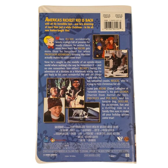 Richie Richs Christmas Wish VHS 1998 Eugene Levy Martin Mull David Gallagher - Picture 2 of 7